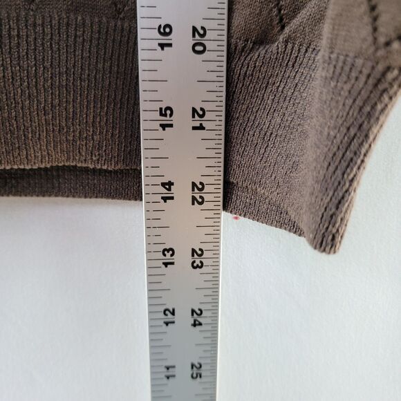 Cutter & Buck Brown Sweater Vest Sleeveless Scoop Neck Harlequin Pattern Size M - Picture 6 of 7